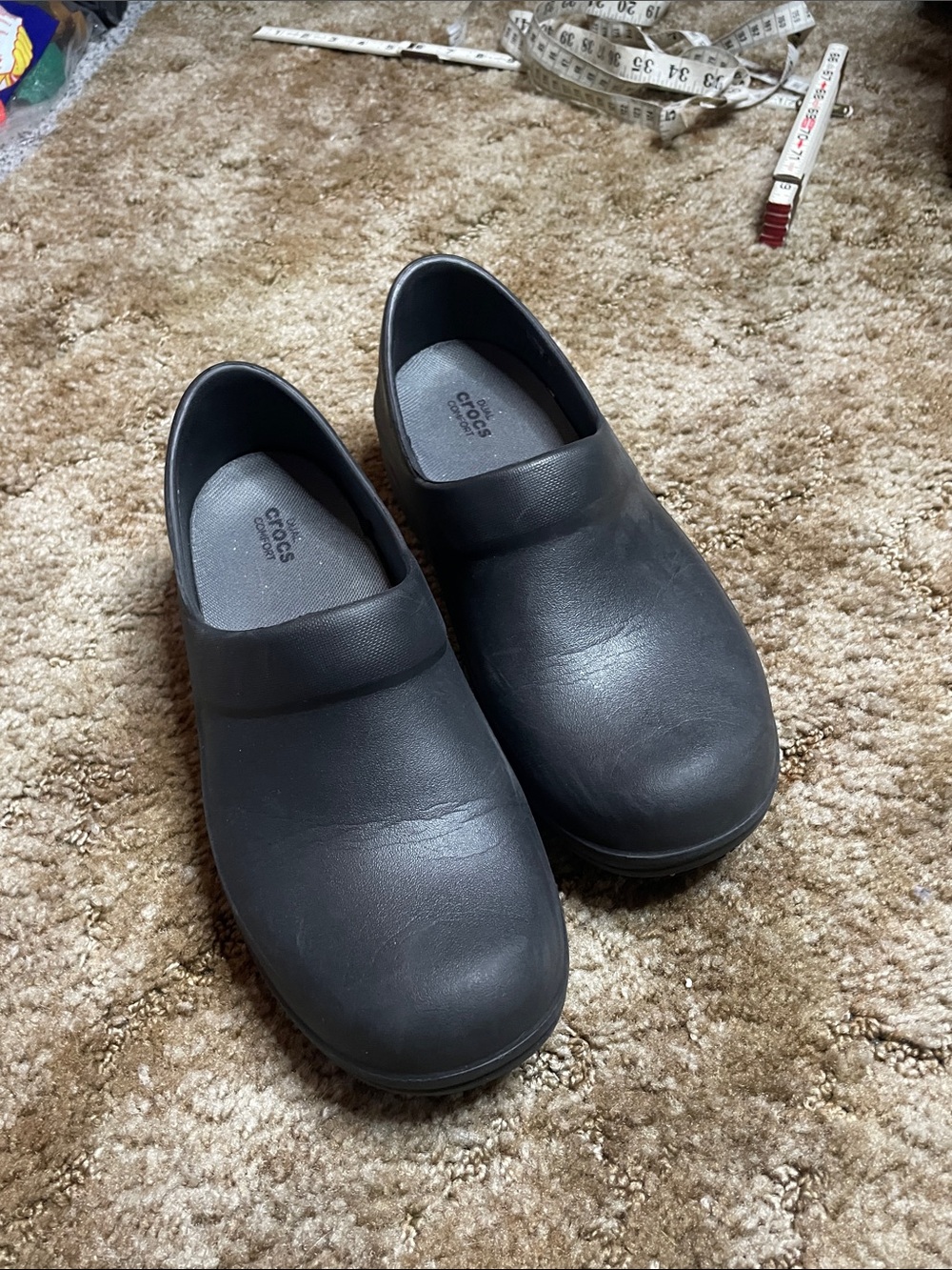 CROCS Women's‎ Black Neria Pro II Slip Resistant Work Clogs Comfort Shoes US 9